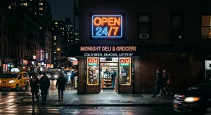 A storefront sign that says 