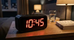 A digital clock display showing the time 