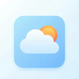 App icon design for a weather app. Minimalist representation of a sun partially behind a stylized cloud, subtle gradient, modern flat style. - Google Nano Banana Pro
