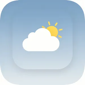 App icon design for a weather app. Minimalist representation of a sun partially behind a stylized cloud, subtle gradient, modern flat style. - Black Forest Labs Flux 2 Pro