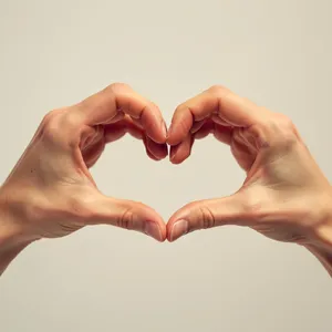 Two hands forming a heart shape together against a plain background. - Black Forest Labs Flux 2 Pro