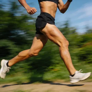 A runner mid-stride in a full-body action shot, limbs in motion and well-defined. - Bytedance Seedream 4.5