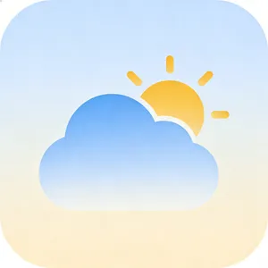 App icon design for a weather app. Minimalist representation of a sun partially behind a stylized cloud, subtle gradient, modern flat style. - Bytedance Seedream 4.5