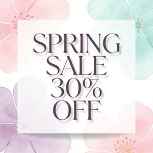 Instagram post graphic: 'SPRING SALE 30% OFF'. Floral background, pastel colors, elegant serif font style visually integrated. - Bytedance Seedream 4.5