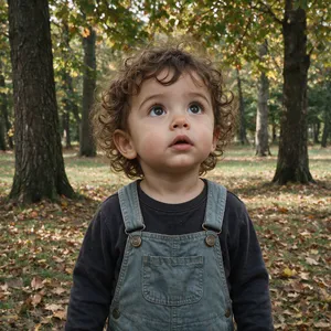 A hyper-realistic photo of a toddler with curly hair and big eyes, looking upward. - Bytedance Seedream 5.0 Pro