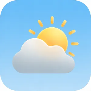 App icon design for a weather app. Minimalist representation of a sun partially behind a stylized cloud, subtle gradient, modern flat style. - Bytedance Seedream 5.0 Pro