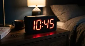 A digital clock display showing the time 