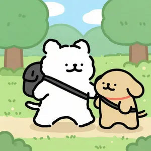 A cartoon of a cat and a dog on an adventure, drawn in a colorful 2D style. - Alibaba Z-Image Turbo