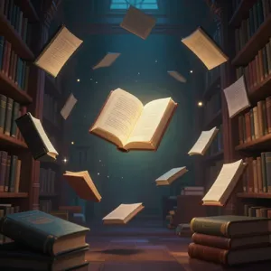 A library where the books are glowing and floating in mid-air, illustrated in a magical realism style with dramatic lighting and rich atmospheric colors. - Alibaba Z-Image Turbo