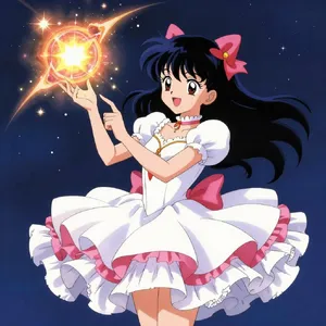A magical girl character in a frilly dress, casting a spell (classic anime trope). - Alibaba Z-Image Turbo