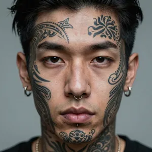 A portrait of a person with elaborate facial tattoos and piercings, shown in sharp detail. - Alibaba Z-Image Turbo