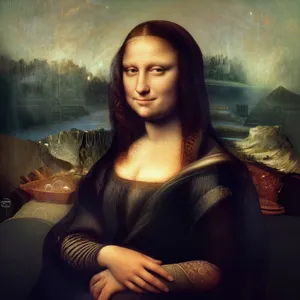The Mona Lisa reimagined as a futuristic android, rendered in a digital art style that preserves Da Vinci's composition while incorporating sleek cyberpunk aesthetics and technological elements. - Alibaba Z-Image Turbo
