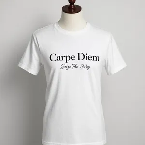 A wrinkled white T-shirt with 