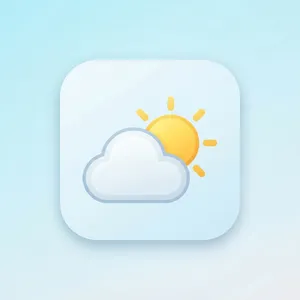 App icon design for a weather app. Minimalist representation of a sun partially behind a stylized cloud, subtle gradient, modern flat style. - Google Nano Banana 2 Lite
