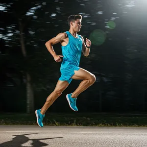 A runner mid-stride in a full-body action shot, limbs in motion and well-defined. - Google Imagen 3.0