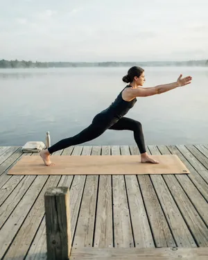 A yoga practitioner in a complex pose, arms and legs fully extended (full-body view). - Ideogram Ideogram 4.0 (Quality)