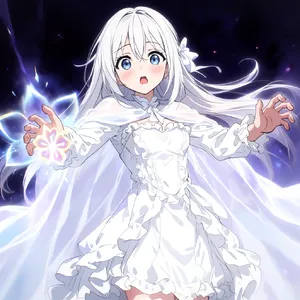 A magical girl character in a frilly dress, casting a spell (classic anime trope). - Krea Krea 2 Large