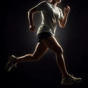 A runner mid-stride in a full-body action shot, limbs in motion and well-defined. - Krea Krea 2 Large
