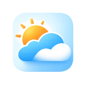 App icon design for a weather app. Minimalist representation of a sun partially behind a stylized cloud, subtle gradient, modern flat style. - OpenAI GPT Image 1.5