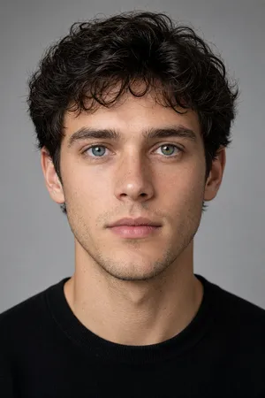 A studio headshot of a young man with one blue eye and one green eye (heterochromia). - XAI Grok Imagine 2.0 (Preview)