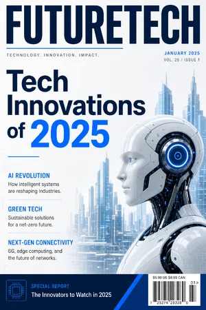 A technology magazine cover featuring the headline 