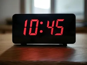 A digital clock display showing the time 