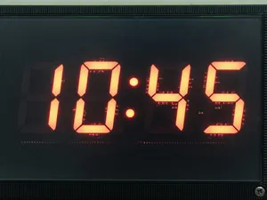 A digital clock display showing the time 