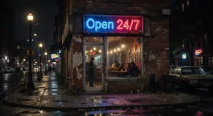 A storefront sign that says 